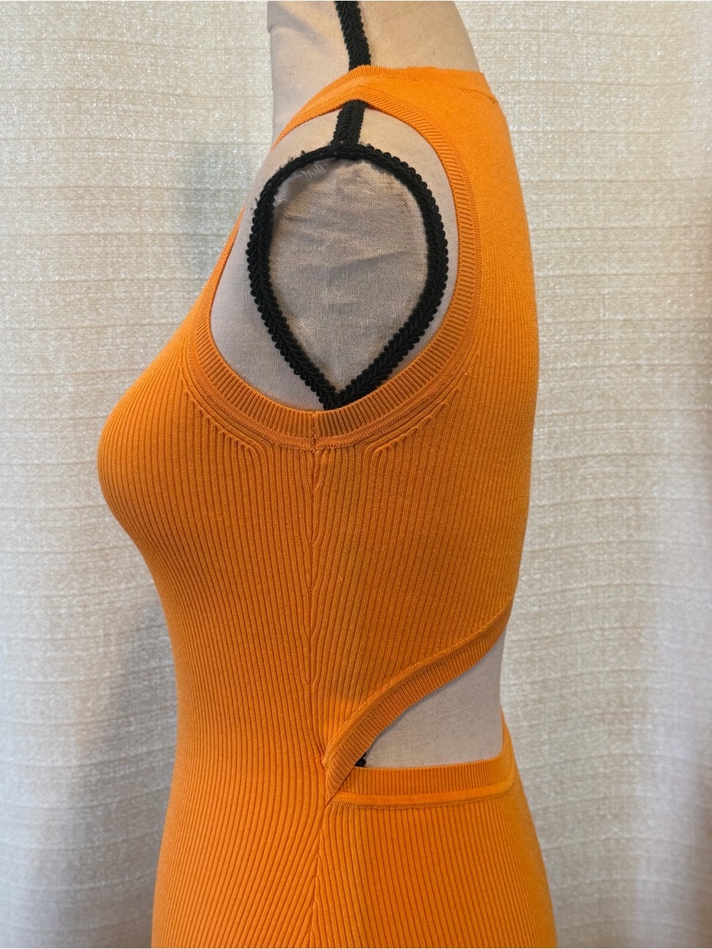 Rails SYD Marigold Ribbed Stretch Sleeveless Midi-Length Dress Orange Sz XS - Picture 6 of 10